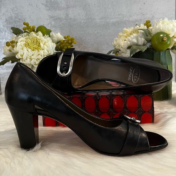 Circa Joan & David Career Peep Toe Cut Out High Heeled Pumps 5.5 - Picture 7 of 14